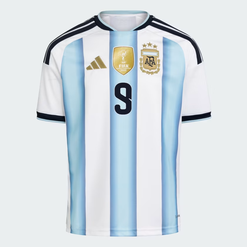 Kid's Argentina 2026 Home Authentic World Cup Shirt J. LVAREZ #9