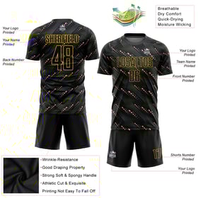 Uniform Jersey Black-Gold Custom Sublimation Soccer Black