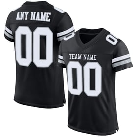 White-Silver Authentic Custom Black Mesh Jersey Football