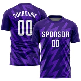 Purple Custom Uniform White Jersey Soccer Sublimation