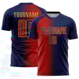 Fußballmode Gold Sublimation Uniform Custom Gradient Jersey Rot-Old Navy