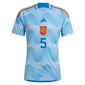 Sergio Busquets #5 Spanien Auswärtstrikot Weltmeisterschaft 2022