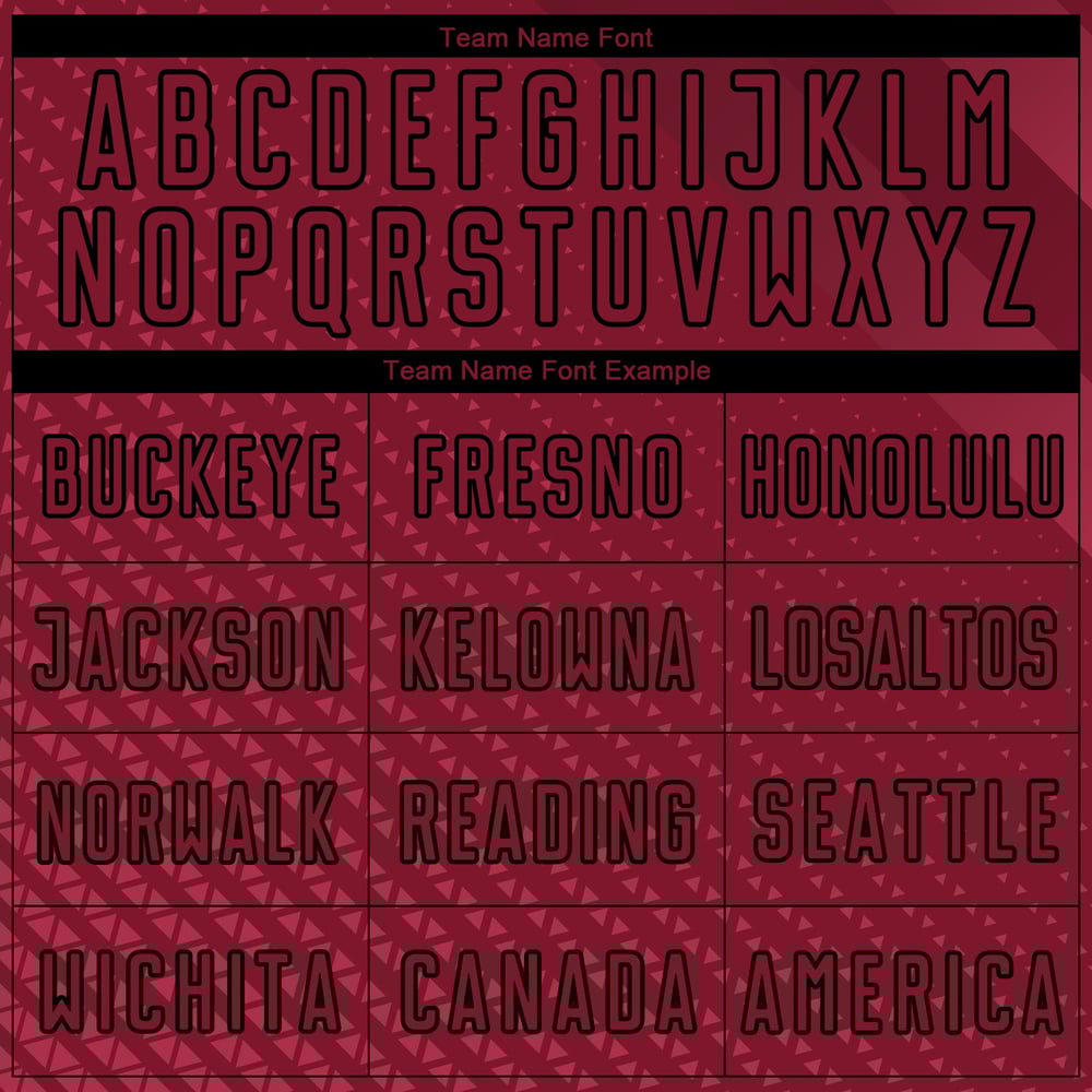 Soccer Sublimation Shapes Custom Black Uniform Jersey Crimson Geometric