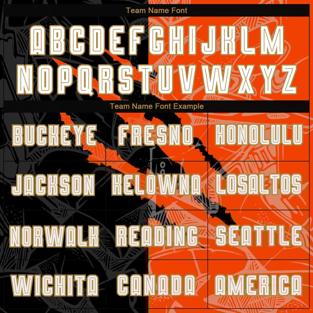 Uniform Pattern Custom Black Gold Soccer Graffiti Scratch Orange-Old White Sublimation Jersey