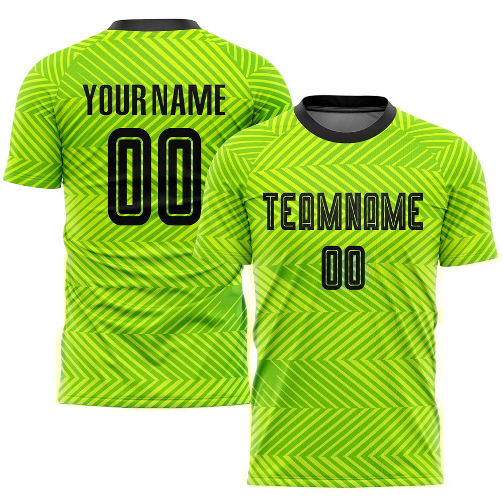 Soccer Black Jersey Neon Uniform Sublimation Custom Green