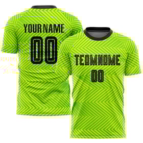 Soccer Black Jersey Neon Uniform Sublimation Custom Green