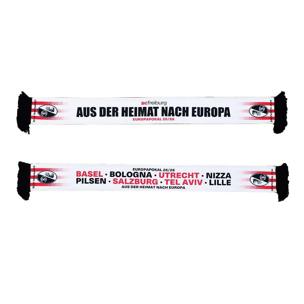 SC Freiburg 2025/26 From Home To Europe Schal – Weiß