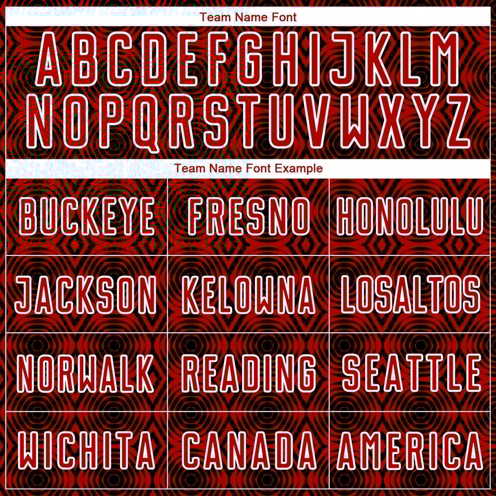 Red Uniform Jersey Custom Soccer Black-White Shapes Sublimation Geometric