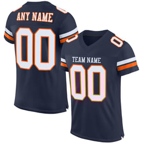Jersey White-Orange Football Mesh Authentic Navy Custom