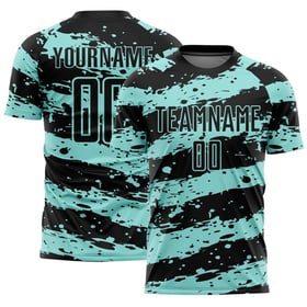 Splash Sublimation Soccer Black Uniform Ice Custom Blue Jersey