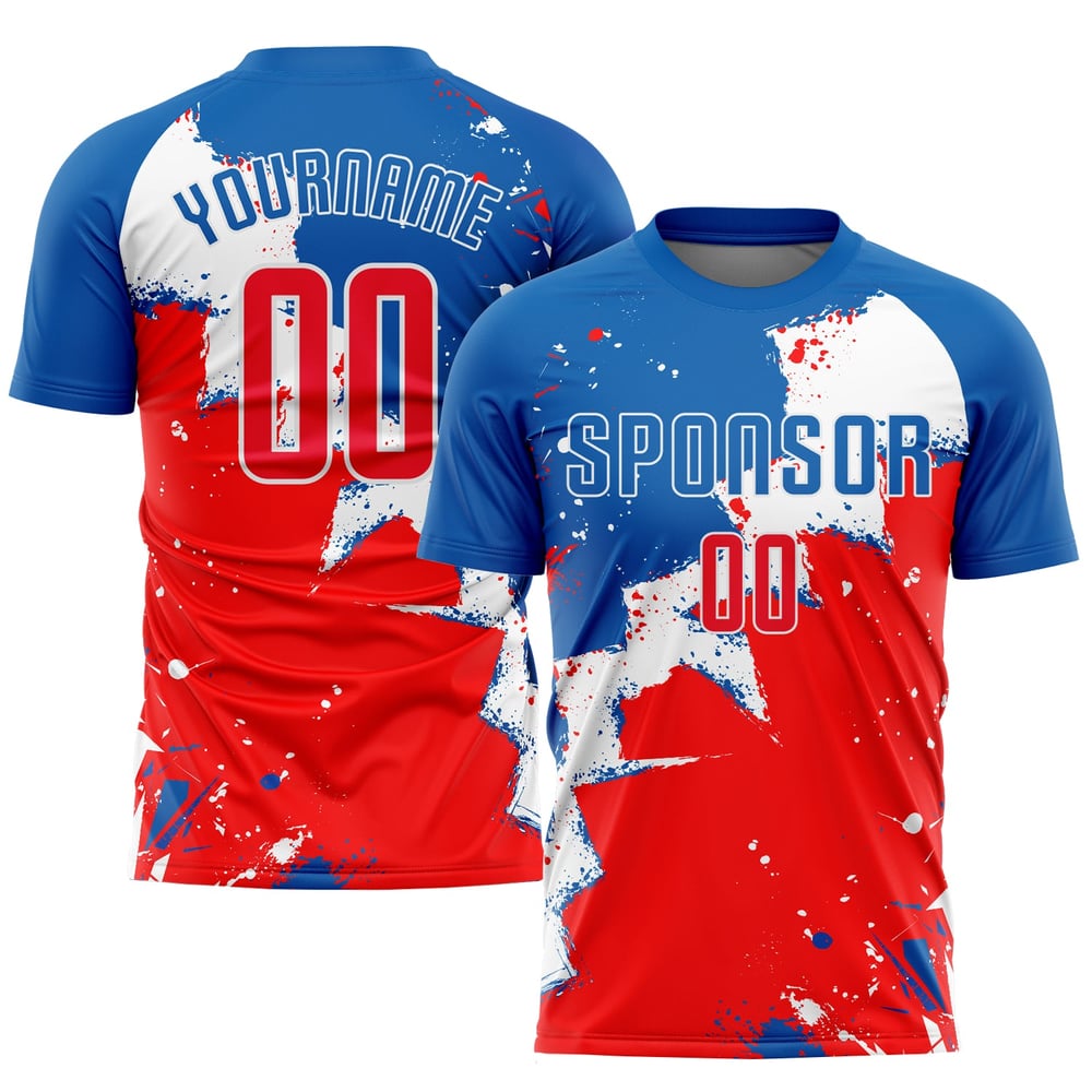 Sublimation Red-White Uniform Soccer Custom Jersey Royal