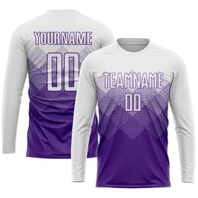 Uniform Sublimation Jersey Purple White Soccer Custom