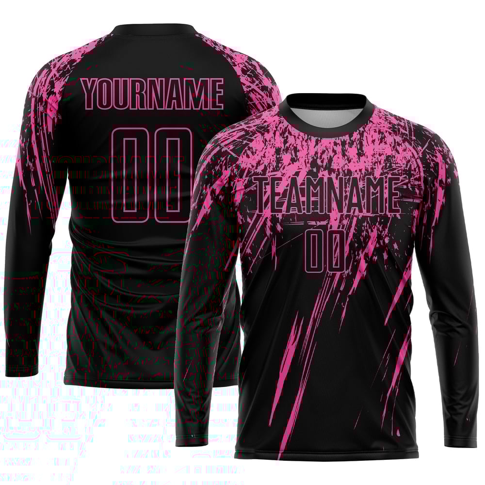 Custom Jersey Uniform Soccer Sublimation Black Pink