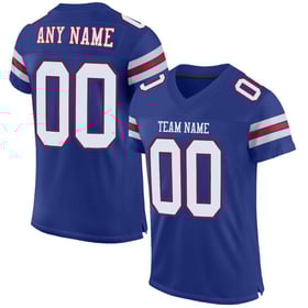 Authentic Custom Mesh Football White-Red Royal Jersey