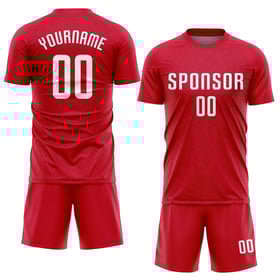 Maillot de football personnalisé à sublimation rouge et blanc