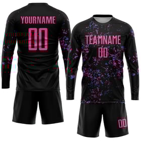 Custom Pink-Light Sublimation Black Jersey Blue Uniform Soccer