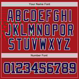 Camiseta de béisbol auténtica roja personalizada azul marino y blanca