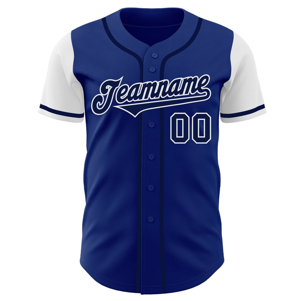 Due maglie da baseball Royal Navy-Bianco, autentiche, personalizzate