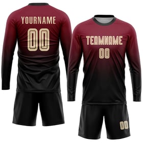 Sublimation Custom Fade Uniform Jersey Crimson Soccer Fashion Cream-Black