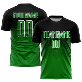 Soccer Grass Jersey Uniform Sublimation Black Green-White Custom