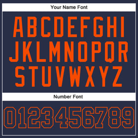 Custom Navy-Orange Baseball Jersey Sleeveless Authentic Navy