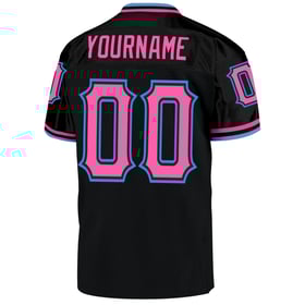 Throwback Blue Custom Black Mesh Pink-Powder Jersey Authentic Football