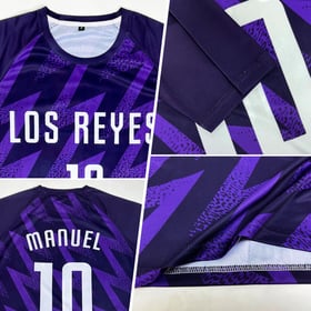 Purple Custom Uniform White Jersey Soccer Sublimation