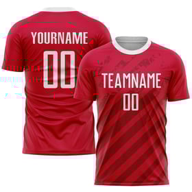 Jersey Sublimation Custom White Uniform Soccer Red