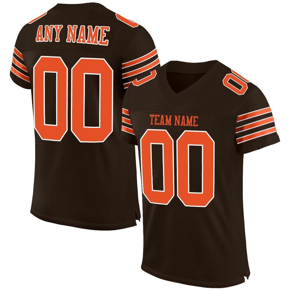 Jersey Custom Mesh Orange-White Football Brown