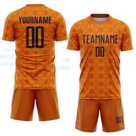 Uniforme personalizado de fútbol Black-Bay, camiseta naranja de sublimación con formas geométricas de Texas