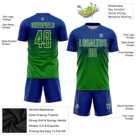 Royal Sublimation Soccer Uniform Jersey Green-Cream Custom Keely