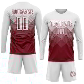 White Sublimation Custom Jersey Crimson Uniform Soccer