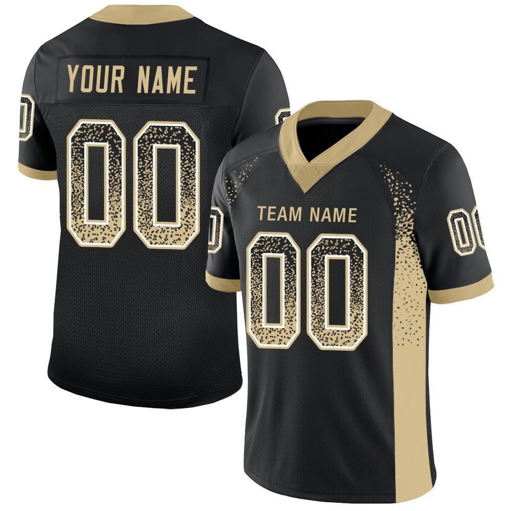 Vegas Football Gold-White Mesh Fashion Drift Custom Black Jersey