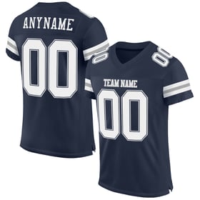 Mesh Football Jersey Custom Navy Authentic White-Gray