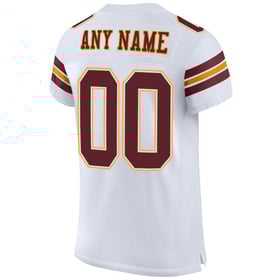 Burgundy-Gold Mesh White Authentic Jersey Football Custom