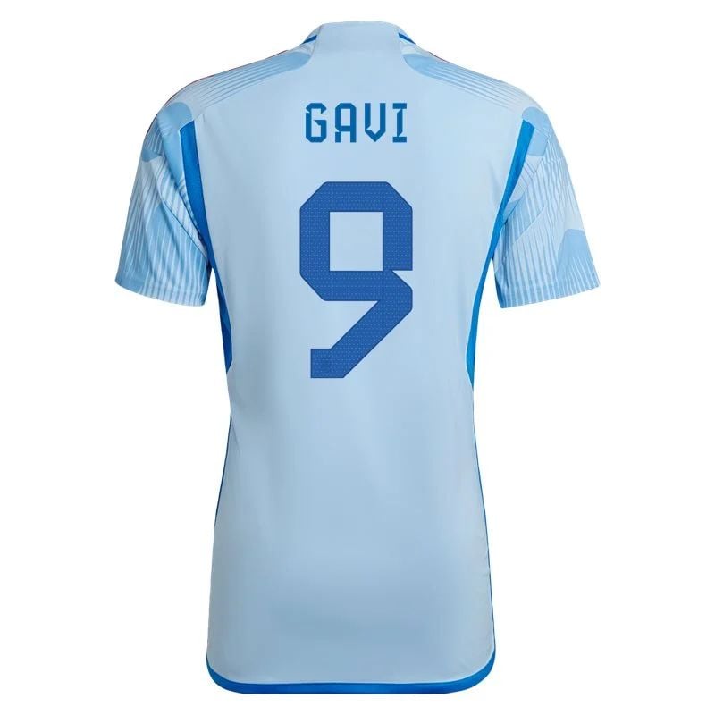 Gavi #9 Spanien Auswärtstrikot Weltmeisterschaft 2022