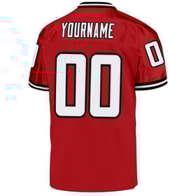 Throwback Football Red White-Black Jersey Authentic Mesh Custom