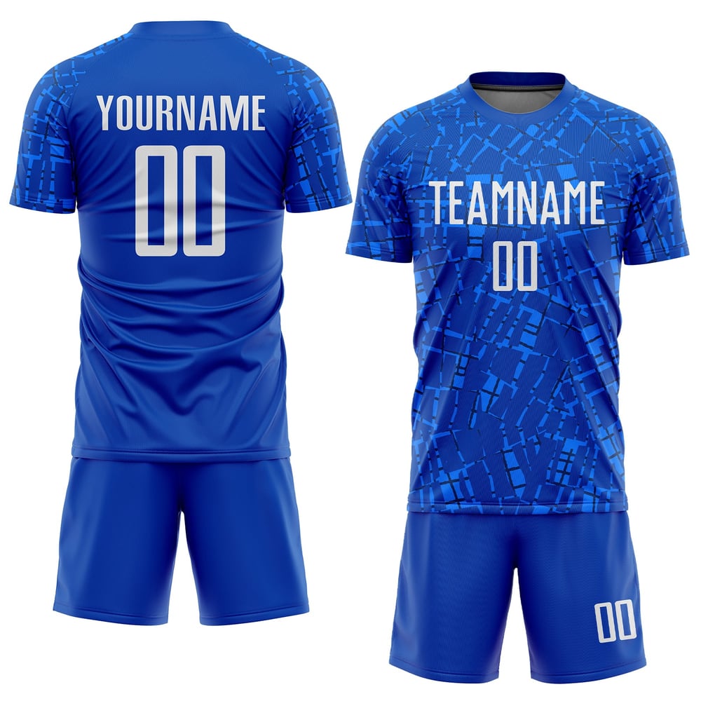 Jersey White Uniform Soccer Custom Sublimation Royal
