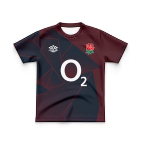 Kid's England Rugby 2024/25 Third Warm Up Shirt - Brown