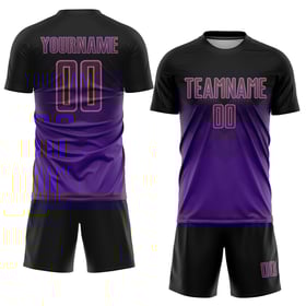 Maglia da calcio personalizzata con stampa sublimatica nera viola-oro antico