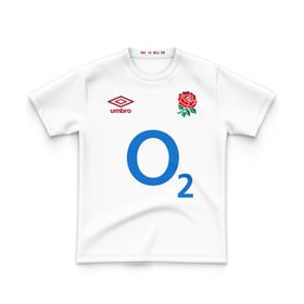 Kid's England Rugby 2024/25 Third Warm Up Shirt - White