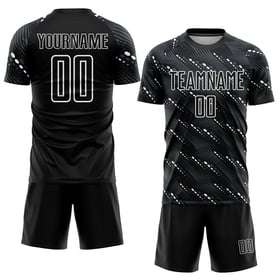 Uniforme de fútbol personalizado por sublimación, camiseta blanca y negra