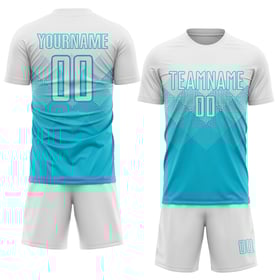 Vit Uniform Jersey Lakes Blue Sublimation Fotboll Anpassad
