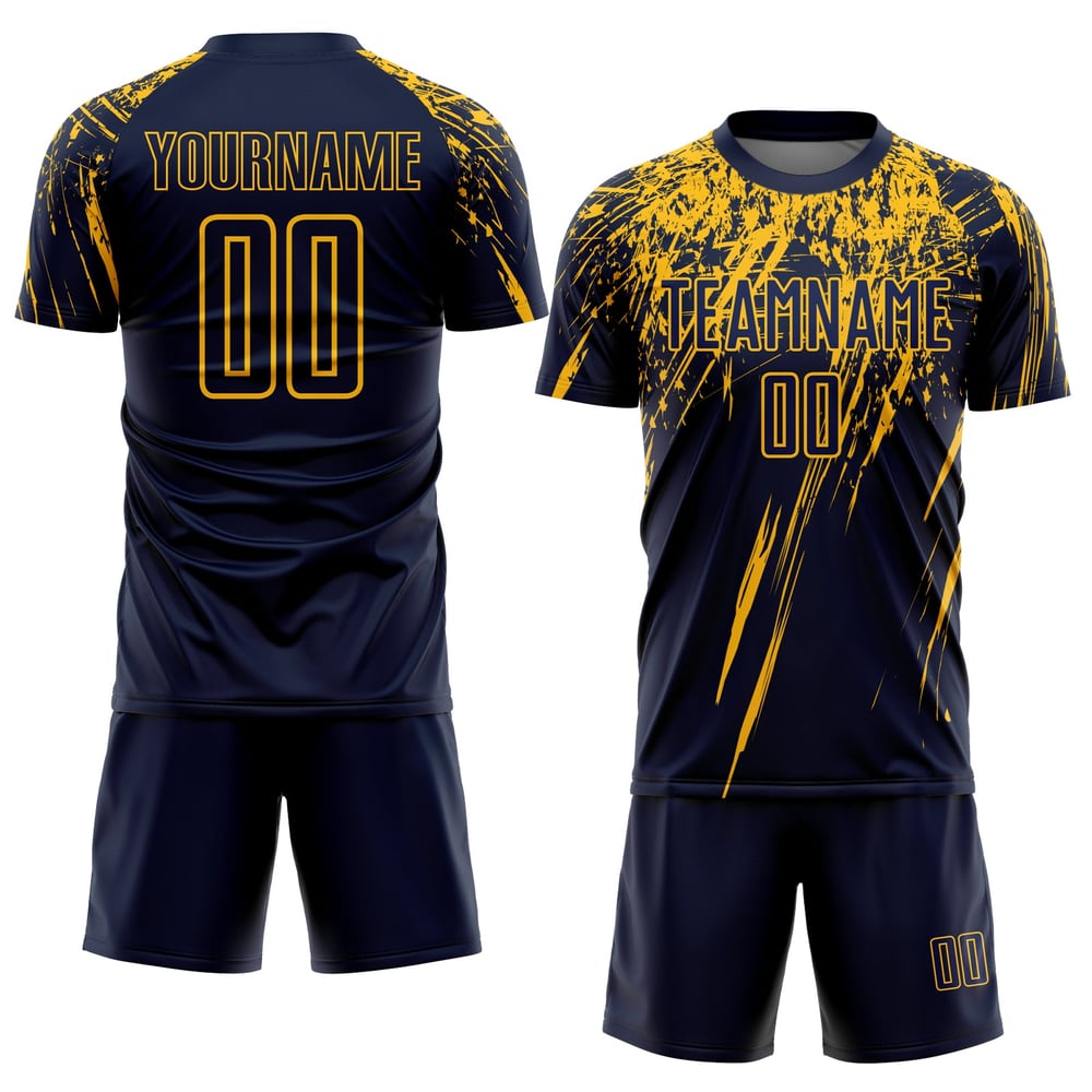 Maillot de football personnalisé à sublimation jaune marine