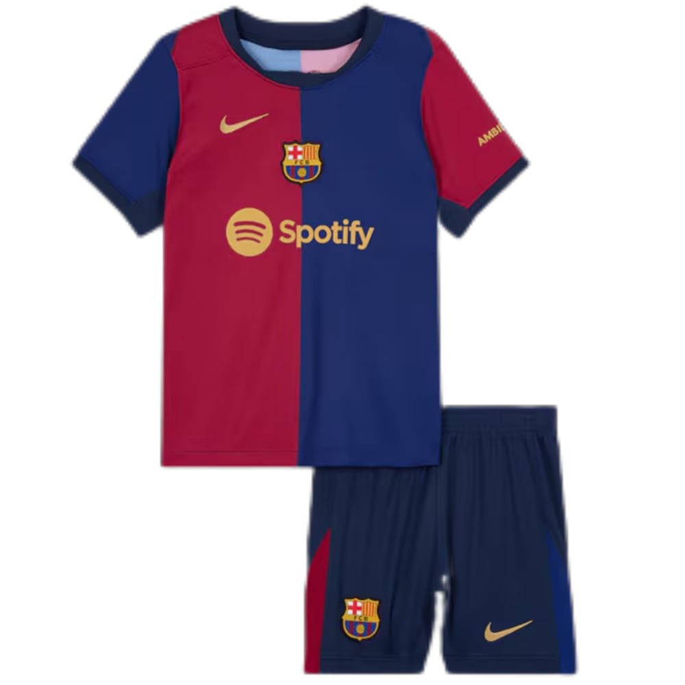 Kinder Barcelona Heimtrikot+Kurze Hosen 2024/25
