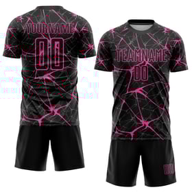 Sublimation Jersey Custom Uniform Pink Soccer Black
