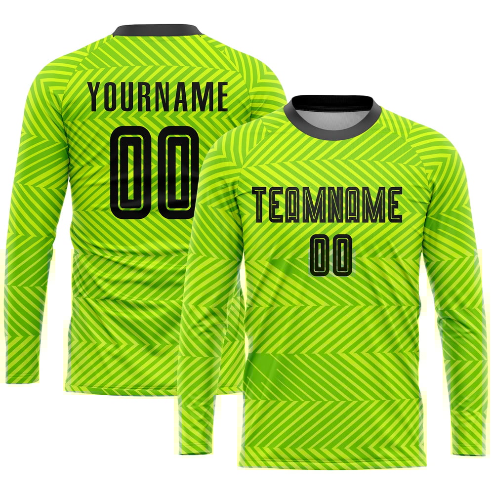 Soccer Black Jersey Neon Uniform Sublimation Custom Green