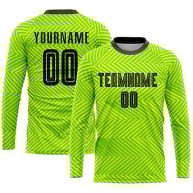 Soccer Black Jersey Neon Uniform Sublimation Custom Green