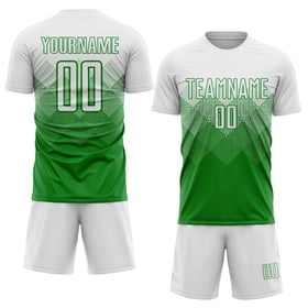 Uniform Soccer Custom Green Sublimation Jersey White Grass