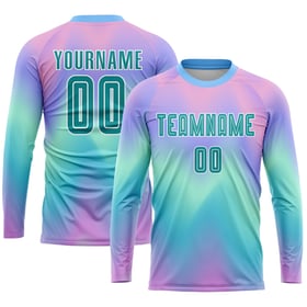 Teal-White Custom Jersey Tie Soccer Uniform Dye Sublimation